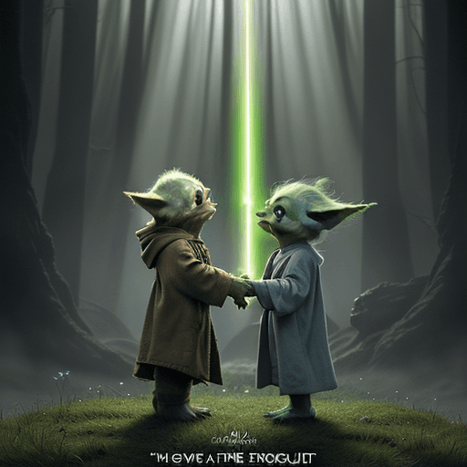 AI generated: An imaginative movie poster with the bold title 'BEFRIENDS' and the subtitle 'Tale of Gremlins & Yod...