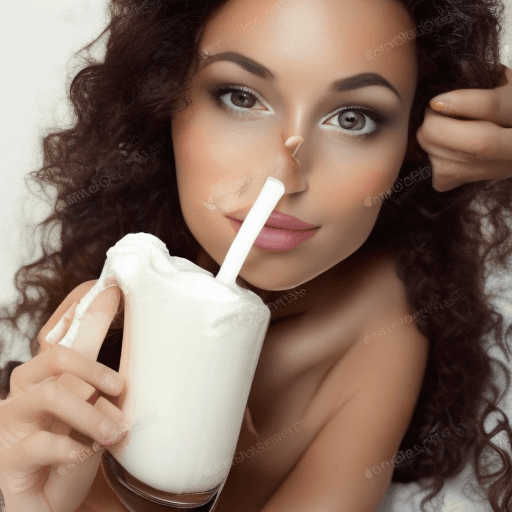 AI generated: Very Beautiful girl making milk shake 