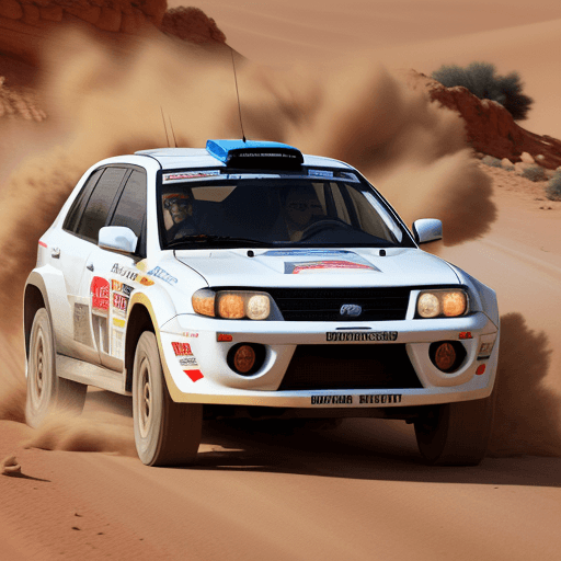 AI generated: High resolution photography Realistic Rally Morocco, RAV4