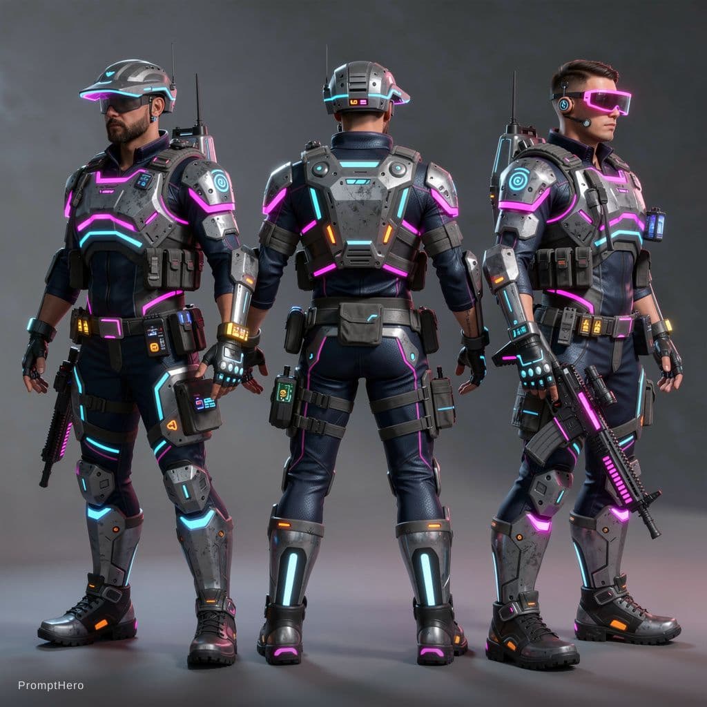 AI generated: Create an ORIGINAL high-poly 3D battle royale character (not copying any existing game character). 
...