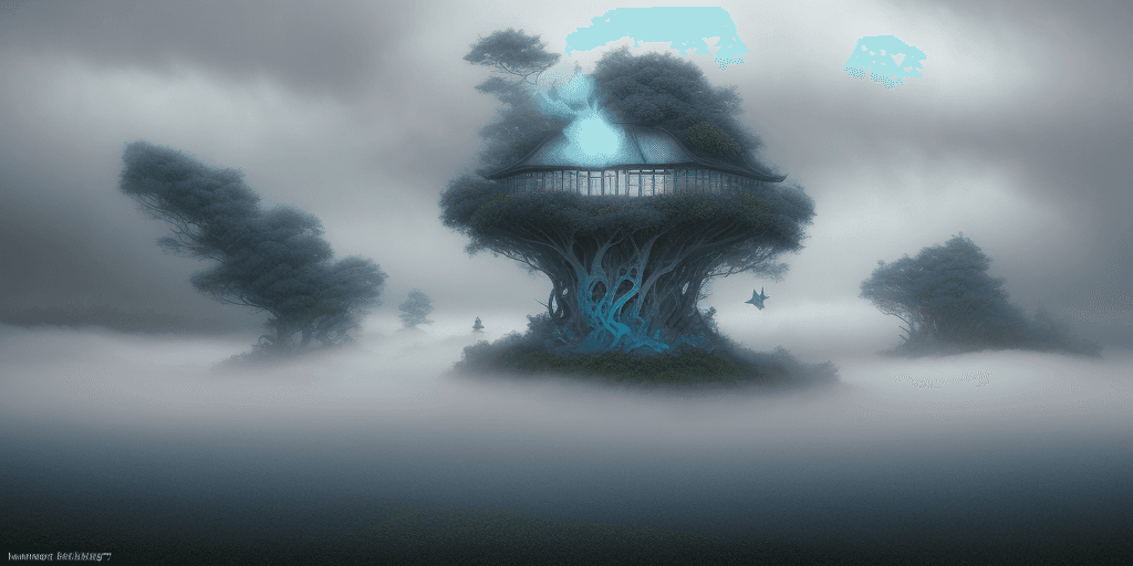 AI generated: Illustrations of photos from tea gardens shrouded in clouds and mist, in the style of tanya shatseva...