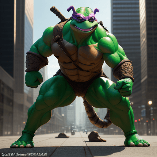 AI generated: Rafael from Teenage Mutant Ninja Turtles, professional portrait, hyper realistic, ultra detailed pho...