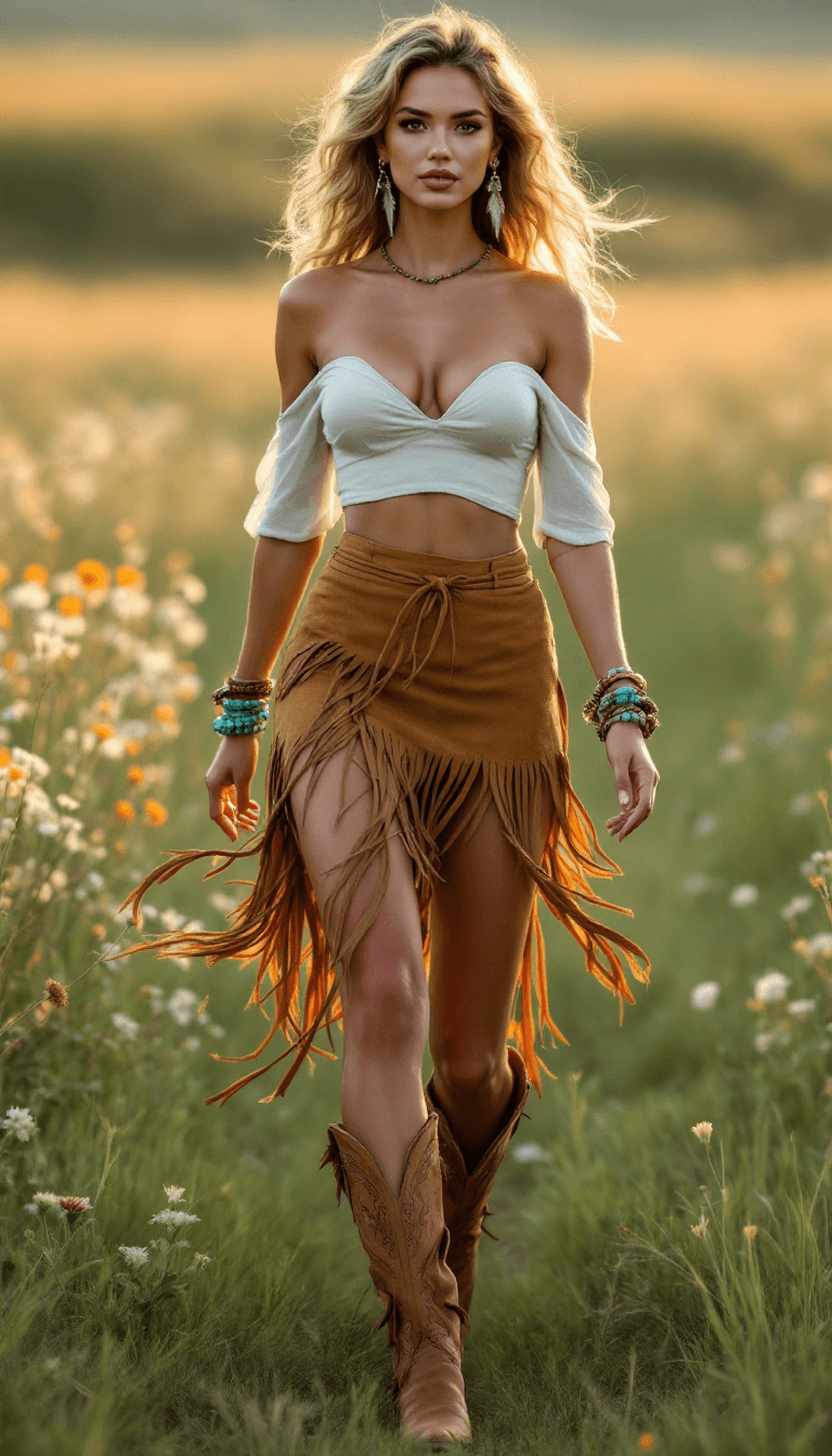 AI generated: Full-body full-length shot, hyper realistic. A beautiful, very buxom fashion model with a slim waist...
