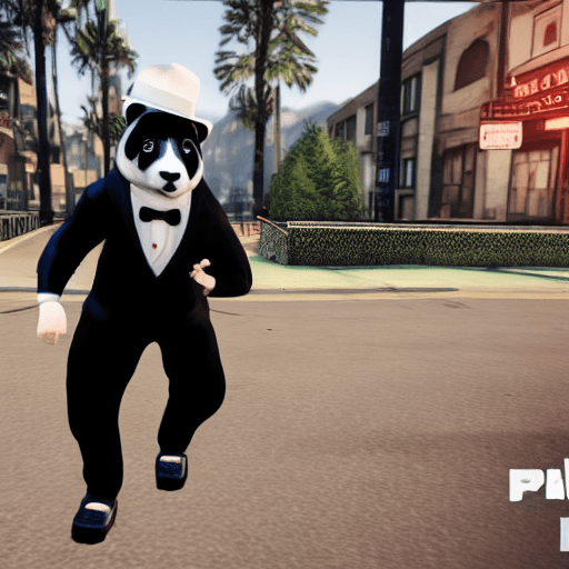 AI generated: in the style of gta v, a black and white panda wearings a black bowler hat a farten bow tie pink
rol...