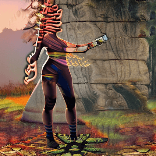 AI generated: portrait of a Lumberjack woman with huge beautiful braid, wearing tight-fitting outfit, intricate ac...