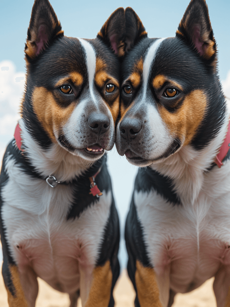 AI generated: portrait of a two headed dog, ultra realistic, 8k full HD, low angle, unreal engine 5, cinematic, ma...
