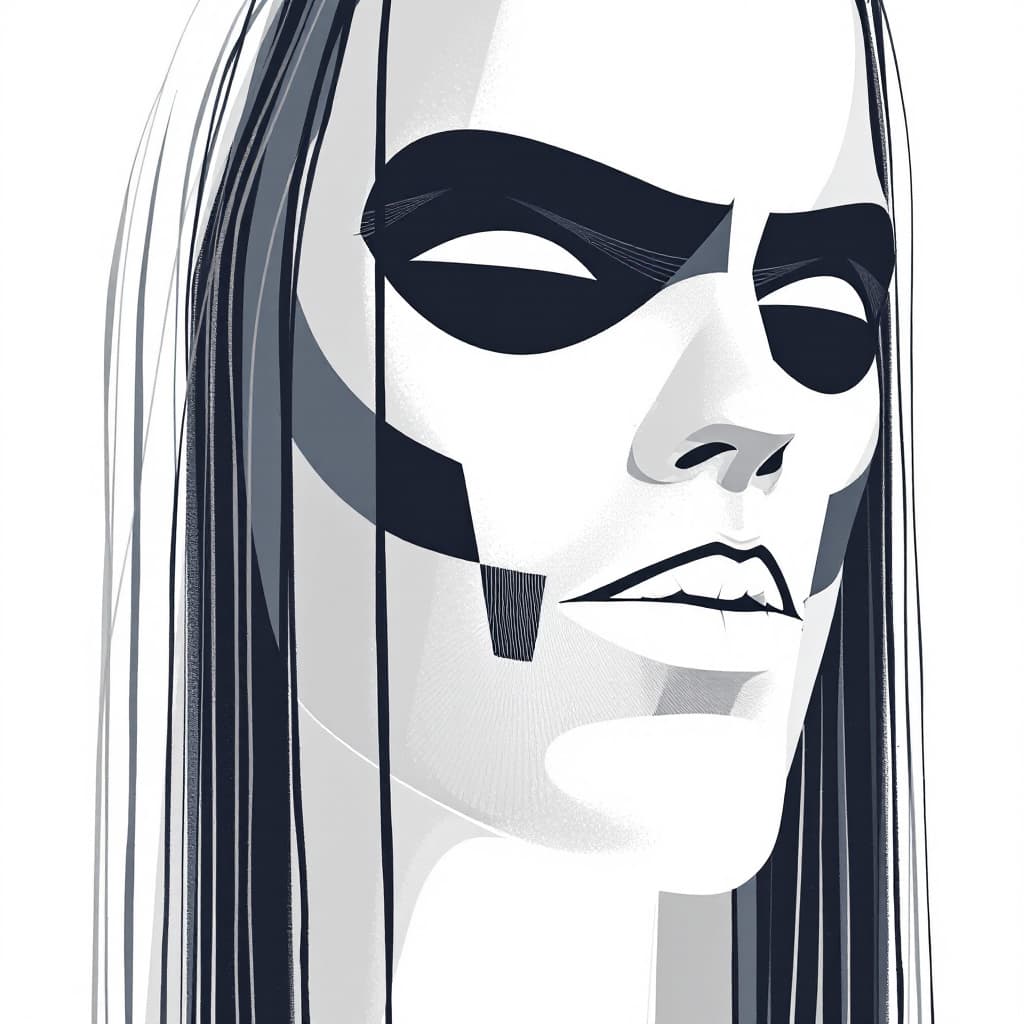 AI generated: vector character illustration, in the style of minimalist detail, forms, rick owens, matt bors, clos...