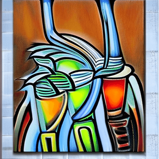 AI generated: a young girl abstract decorative painting