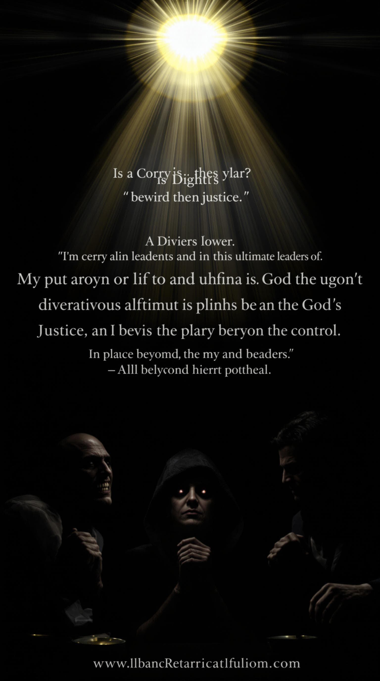 AI generated: A dark room where corrupt leaders are secretly plotting, their faces showing cunning and deception. ...