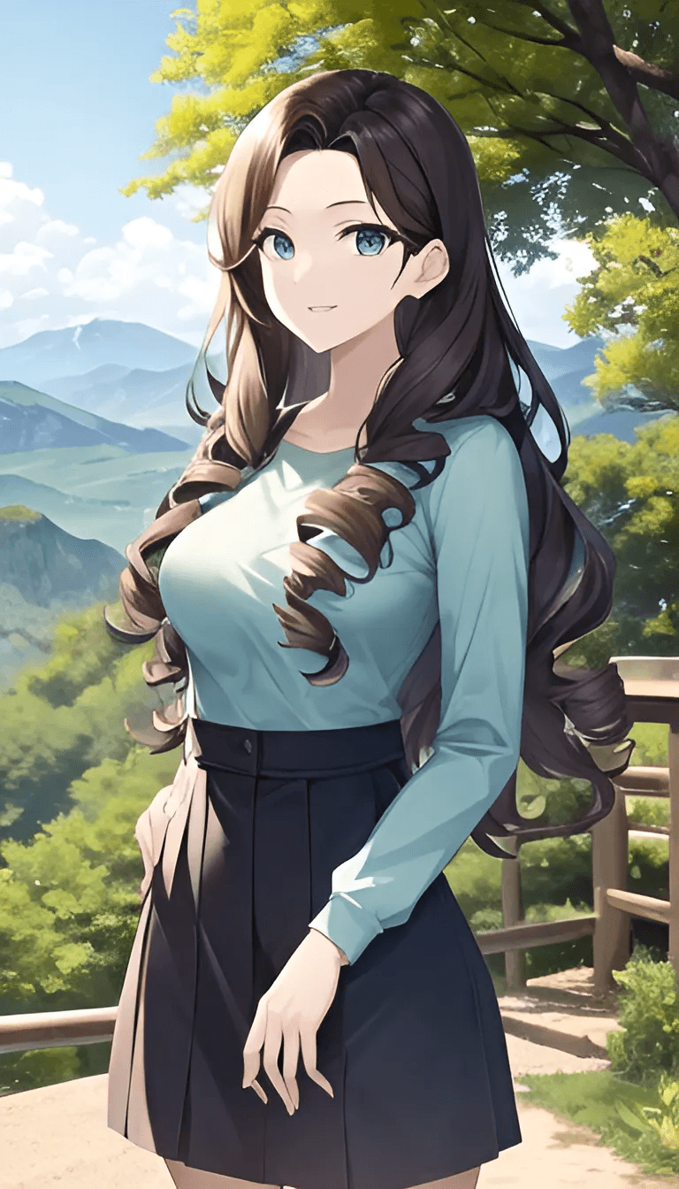 AI generated: An anime girl at a national park, outdoors, 22 years old, perfect anime quality, beautiful scenery, ...
