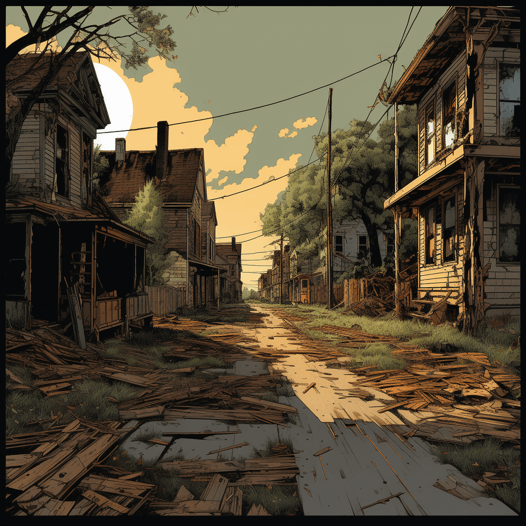 AI generated: page of scene from the comic book stumbled souls, in the style of precise, detailed architecture pai...