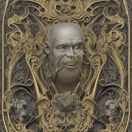 AI generated: 3d rendered Baroque designs, Art Nouveau sculpture engraving of isometric view celestal diagram with...