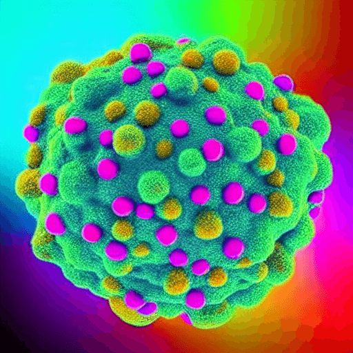 AI generated: A picture of a cancer cell, an organic medicine that fights a cancer cell, a mystical environment, a...