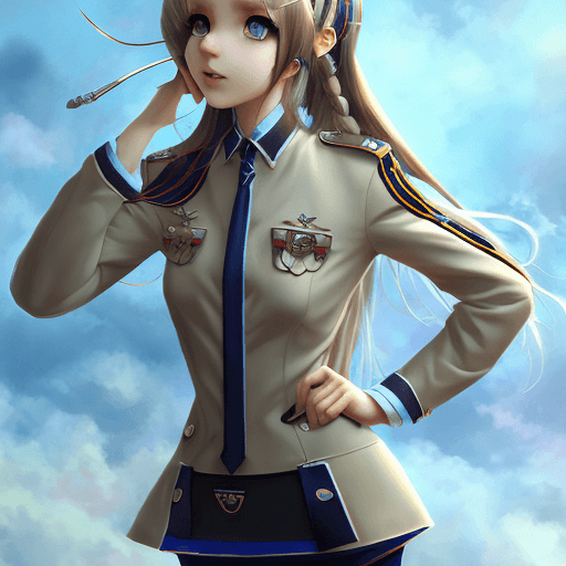 AI generated: mdjrny-v4 style Beautiful highschool girl in uniform turns around with a smile with tears, long hair...