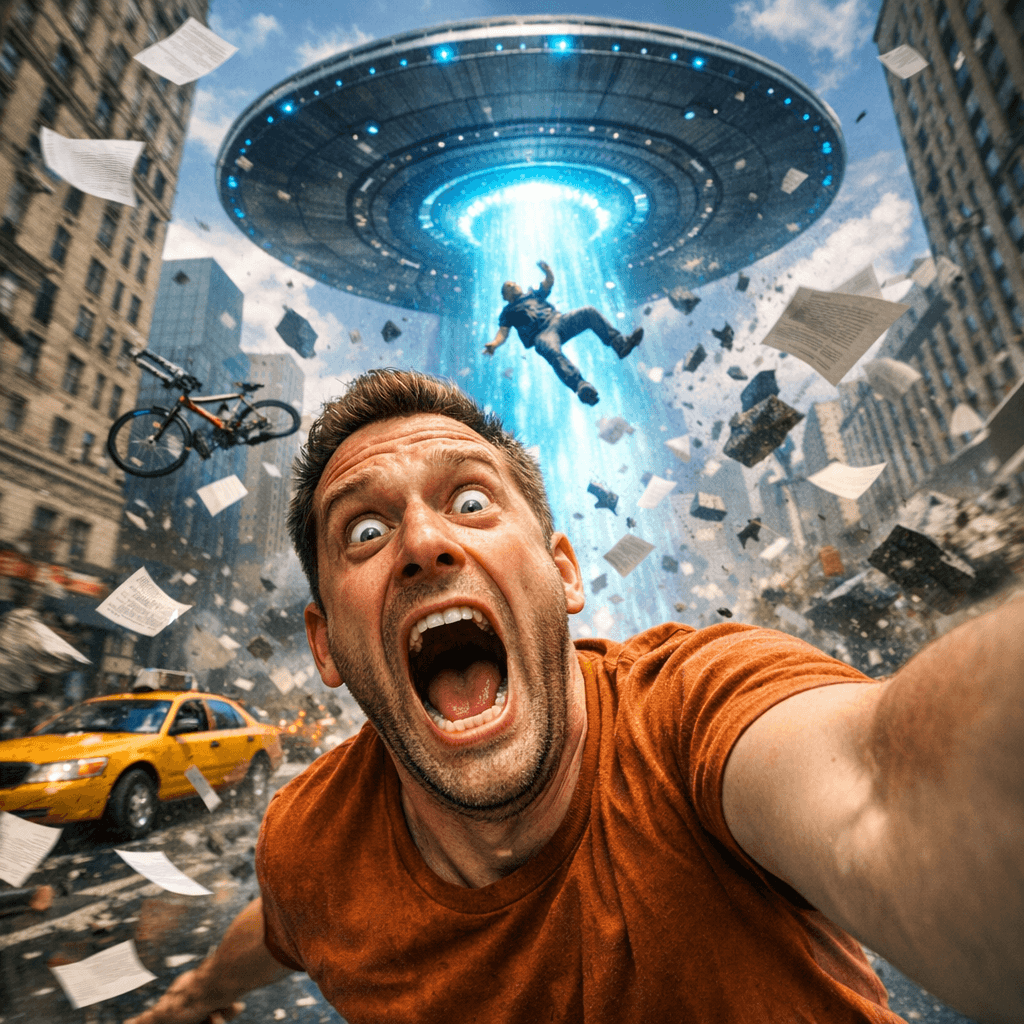 AI generated: {
  "scene": {
    "type": "urban sci-fi chaos",
    "setting": {
      "location": "city street...