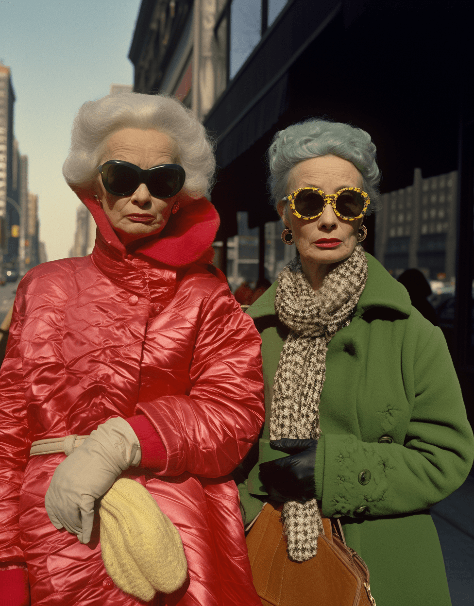 AI generated: helen marra, 'new york ladies' / 'kristina laurel' 1982, in the style of street scene, 1960s, argus ...
