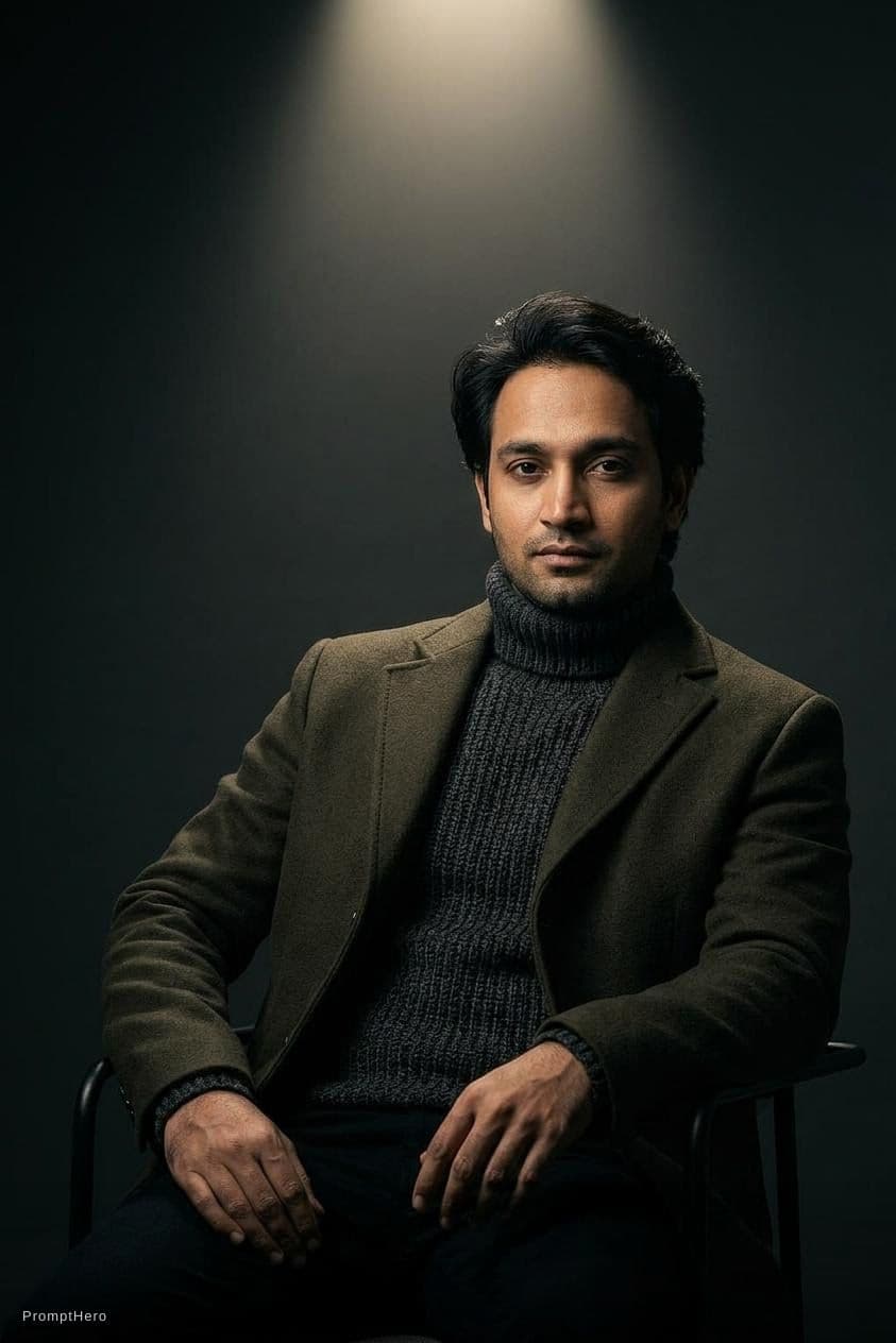 AI generated: high-end portrait photography, editorial studio photography, cinematic color grading, vertical compo...