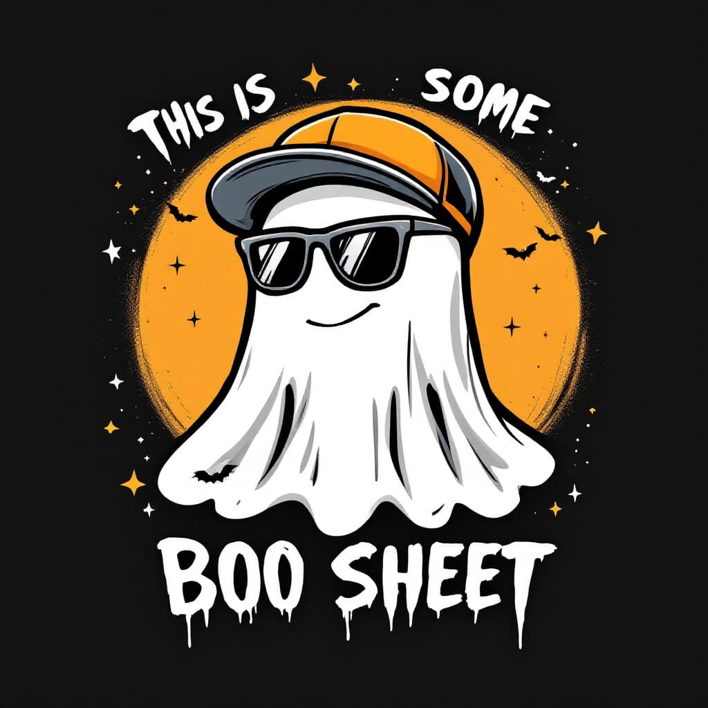 AI generated: "Create a bold and humorous Halloween-themed design with a modern, playful twist. Center the design ...