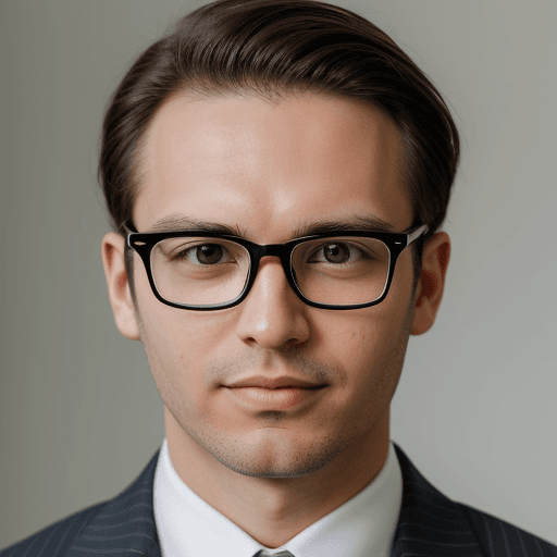 AI generated: photo of the face of a man with glasses and suit