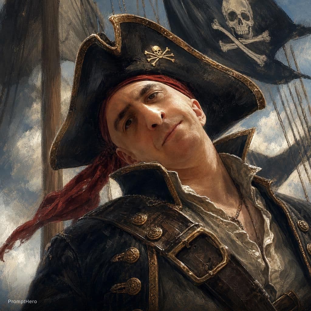 AI generated: pirate captain, art concept