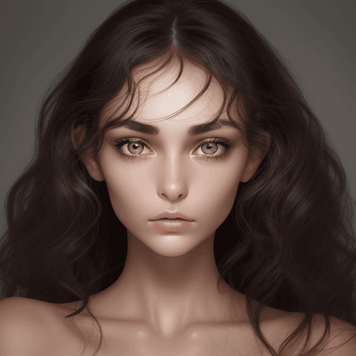 AI generated: A photograph of Extremely beautiful girl has an oval face with high cheekbones and a thin jawline. H...