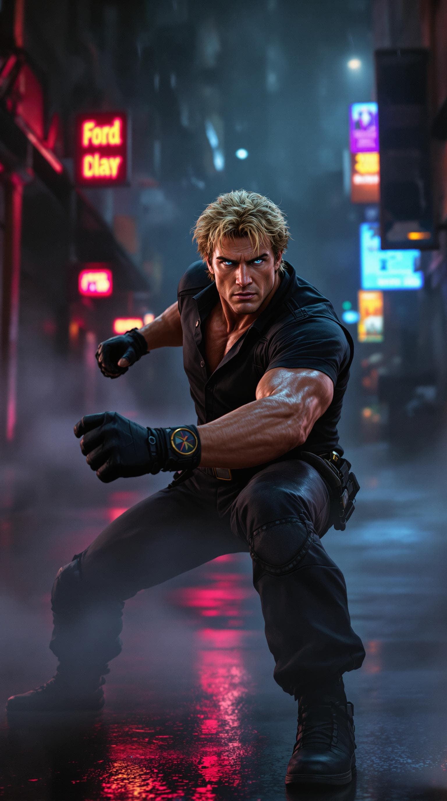 AI generated: A hyperrealistic 1980s-style cinematic scene featuring Michael Dudikoff as the iconic American Ninja...