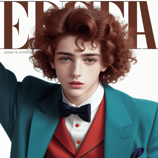 AI generated: A cover magazine men dandy fashion style, bright color
photo of the young Italian actor in, he has c...