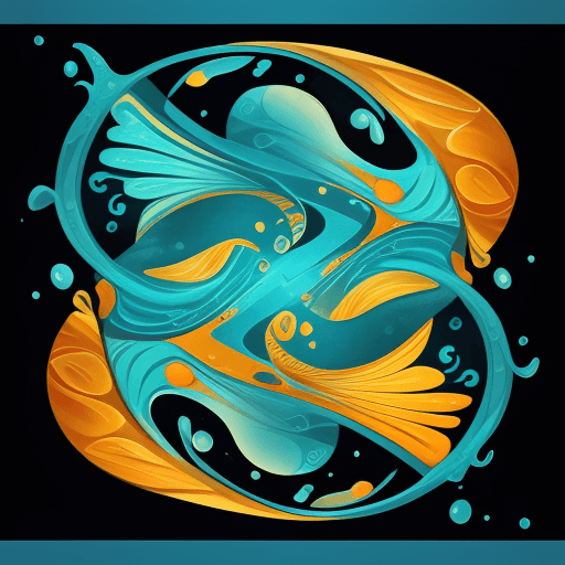 AI generated: Create an abstract representation of a fish using fluid shapes and patterns. This can give your logo...