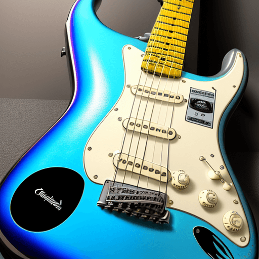 AI generated: Best quality, guitar fender stratocaster, color gun metal blue, 