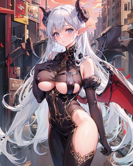 Albion (Azur Lane) Silvermoon Faerie Princess Succubus 阿尔比恩 万圣节皮肤 “银月下的夜之眷属”