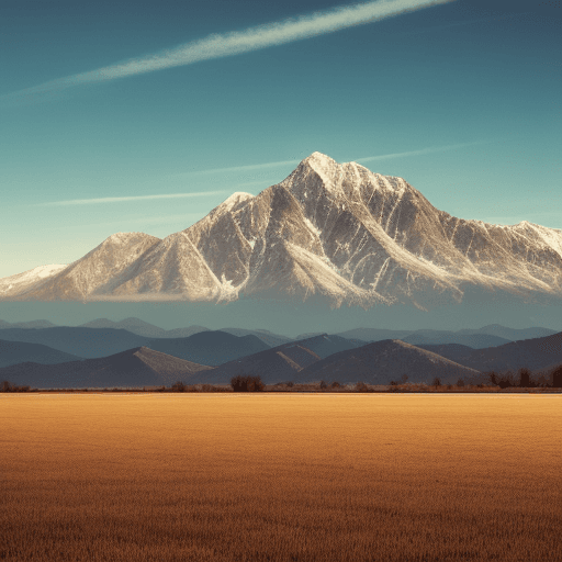 AI generated:  empty field with mountains in the background flat style