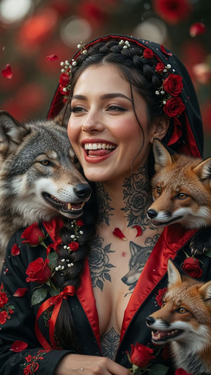 AI generated: Ultra-realistic photograph of a beautiful young woman with fair, flawless skin and highly detailed r...