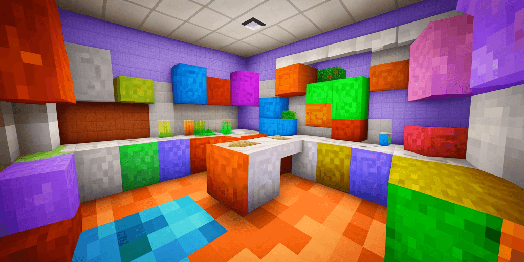 AI generated: nostalgic laboratory, vibrant colors, in minecraft style, 4k, high definition