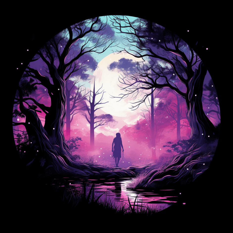 AI generated: Envision a tranquil, mystical forest at dusk. A hidden portal to a realm of forgotten myths awaits. ...