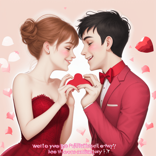 AI generated: Prompt for two love people for a valentine celebration 