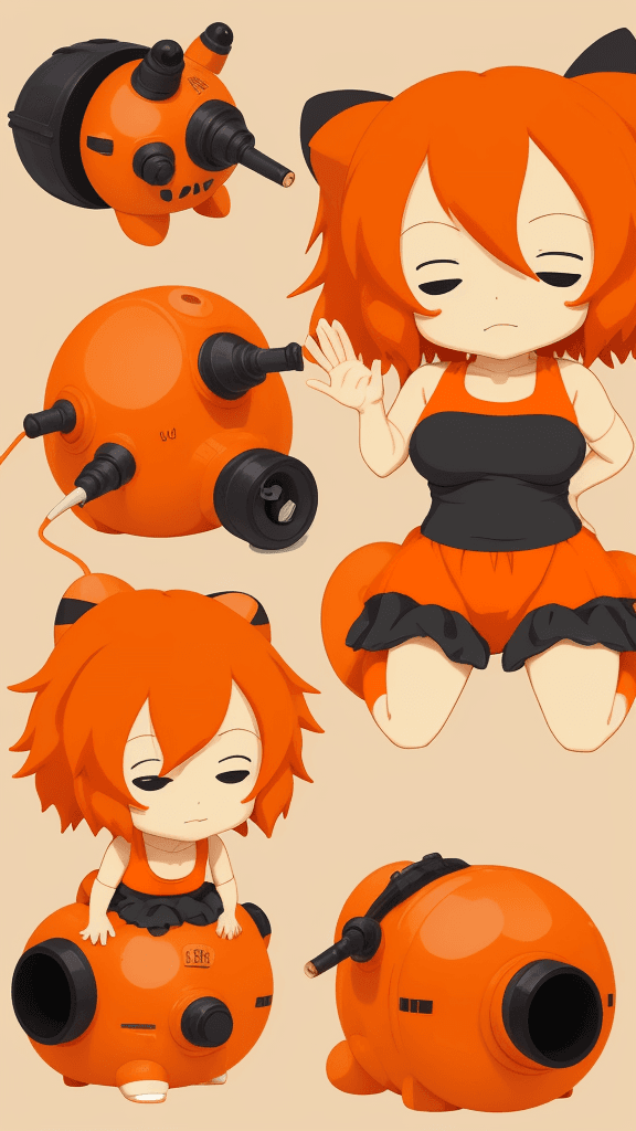 AI generated: Studio Ghibli 16k4d rfktrstyle"orange chibi In a pumping pose" <lora:Vut_out_XL_MU:0. 800000>