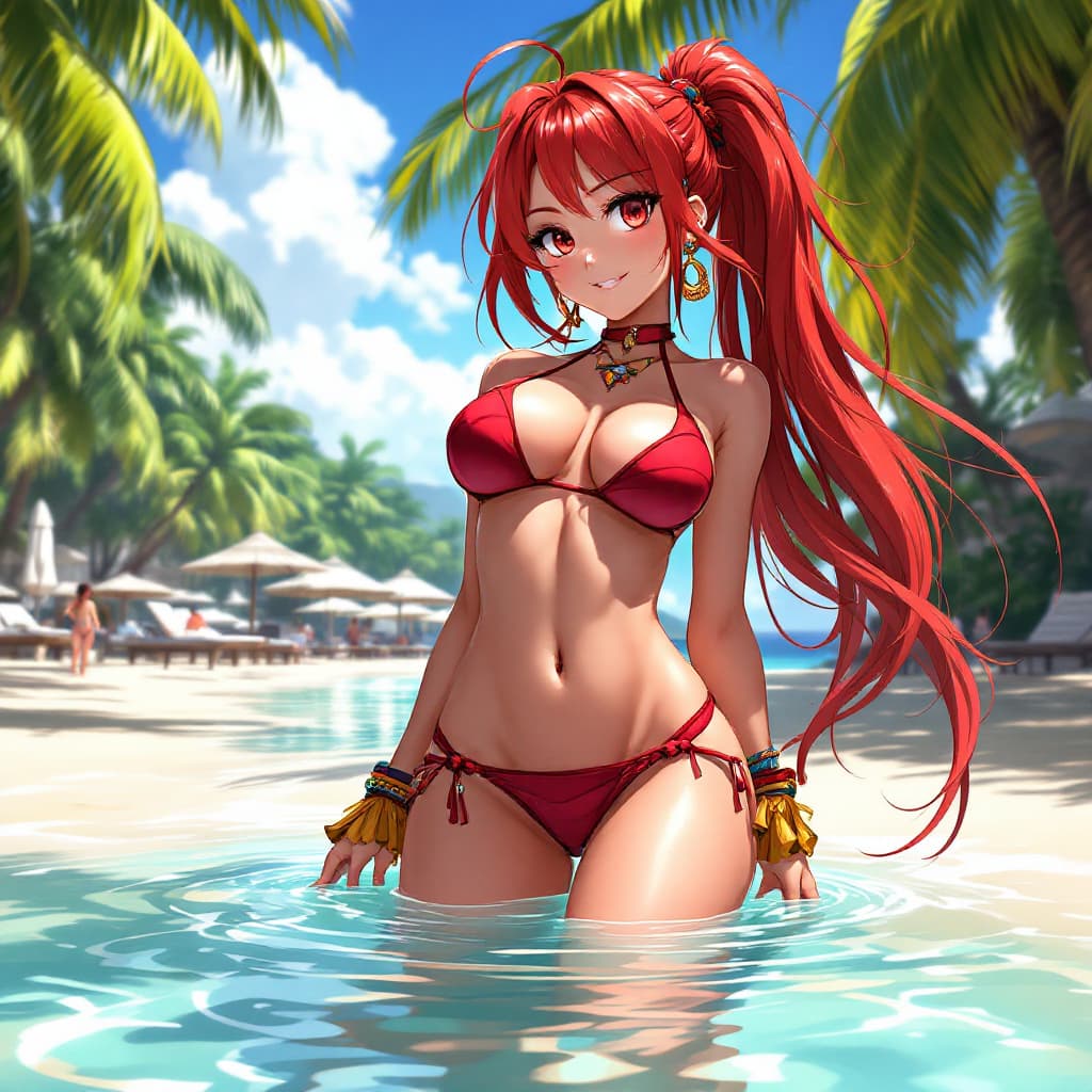 AI generated: Anime style, Yoko Littner wearing a bikini
