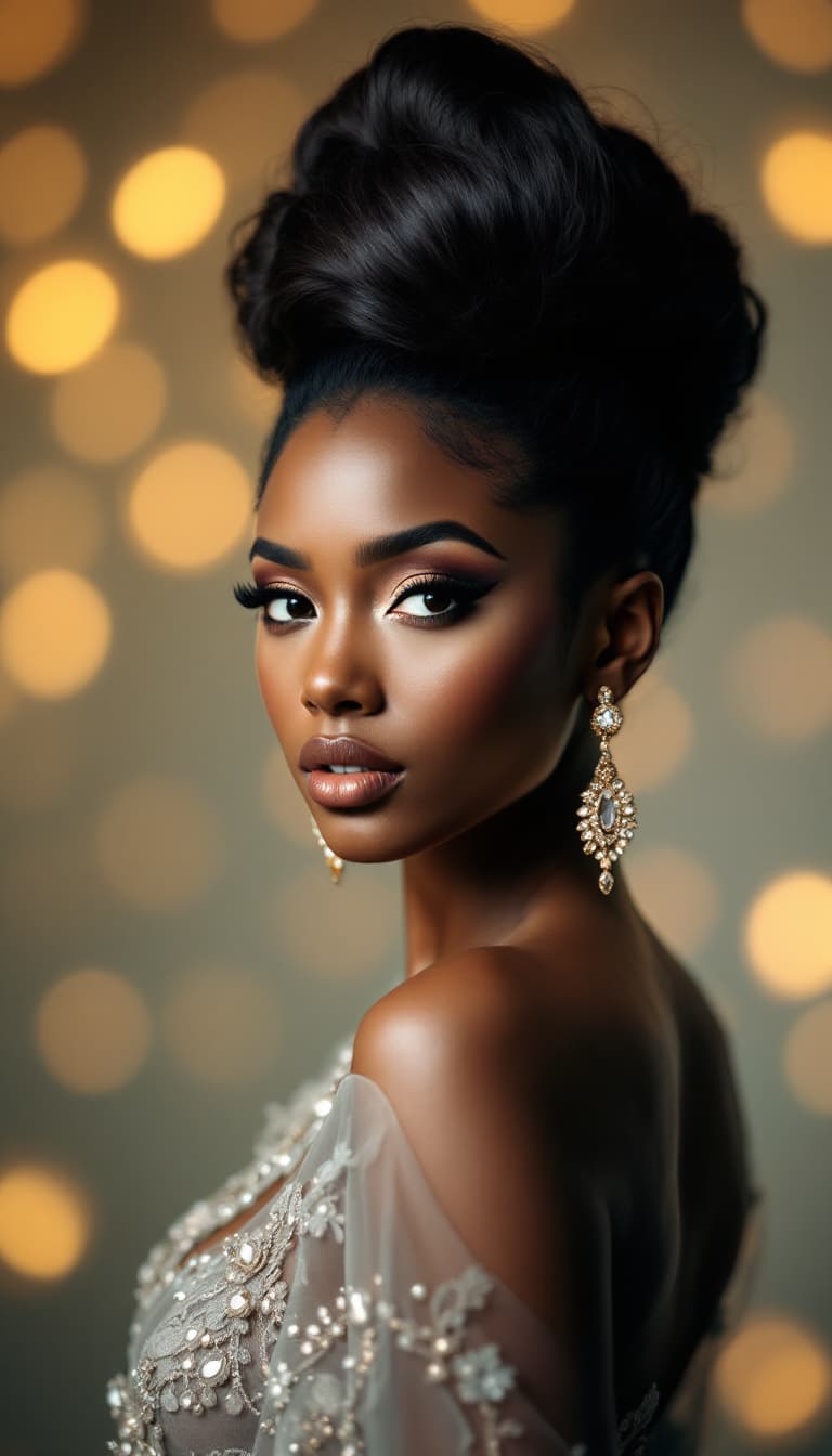 AI generated: A young, dark-skinned woman is the central subject.  She is positioned slightly off-center to the le...