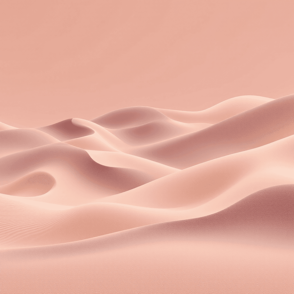 AI generated: abstract digital art, desert dunes and sand ripple textures on a dusky rose background, undulating c...