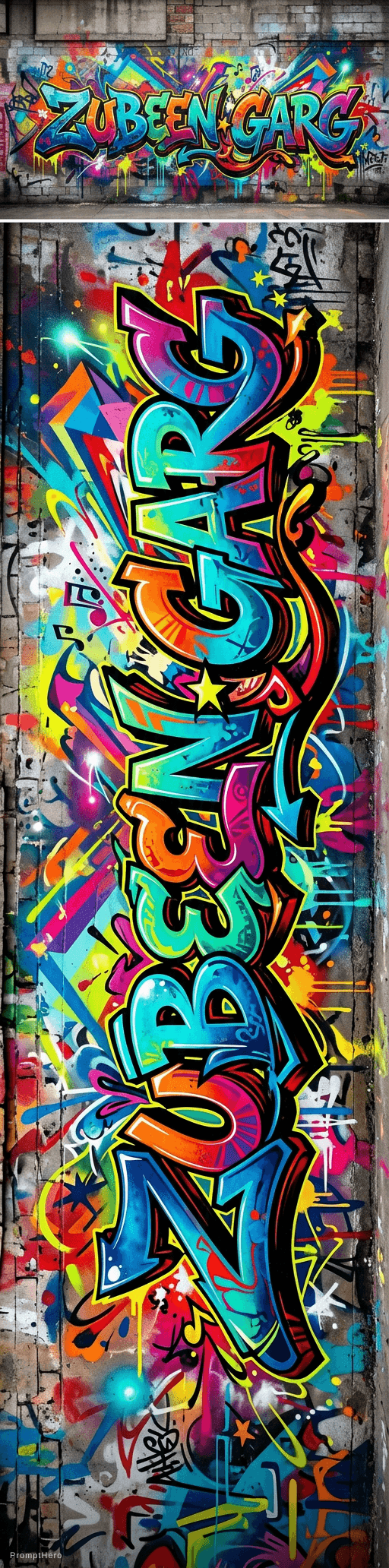 AI generated: Graffiti this name zubeen garg 
