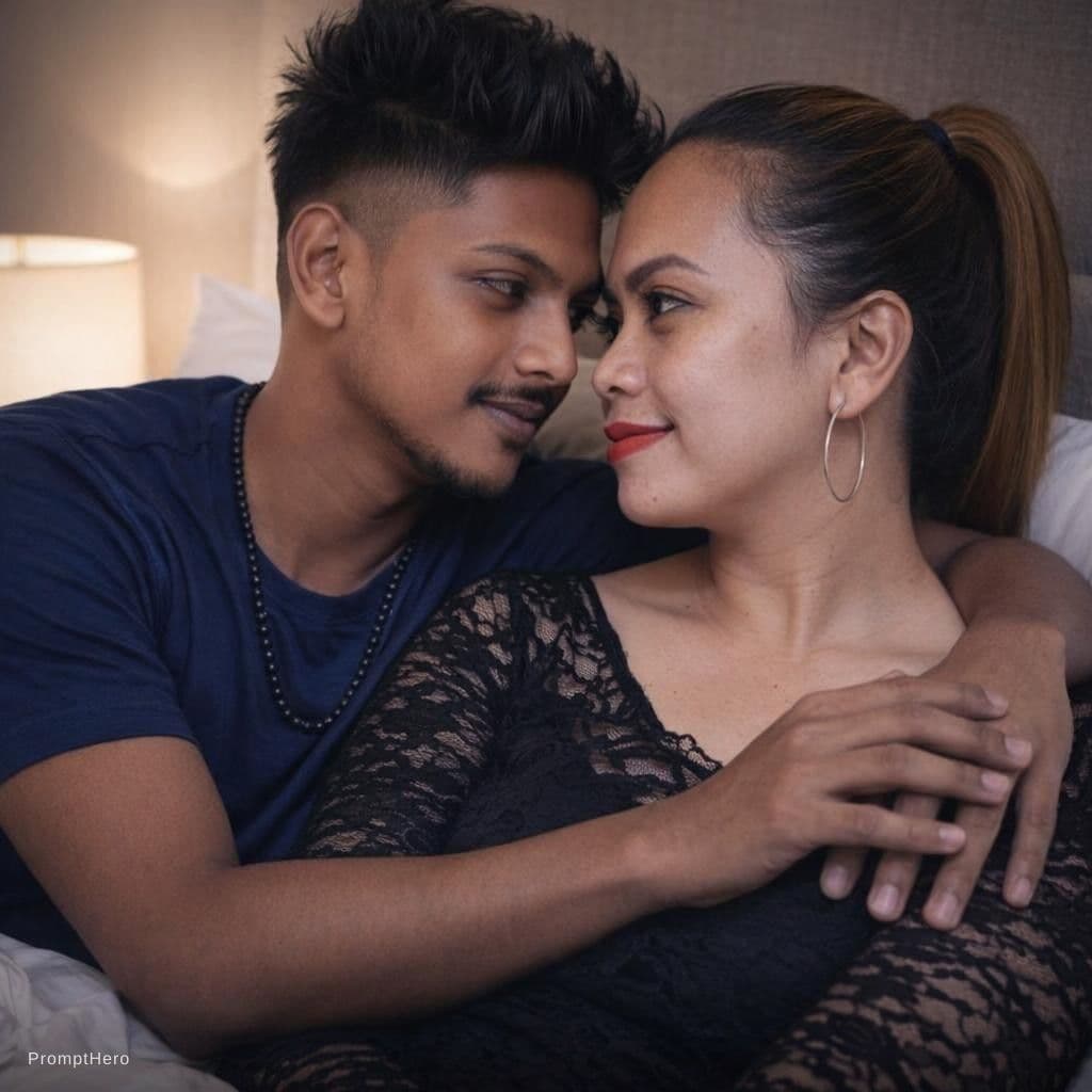 AI generated: Create romantic couple in bedroom 