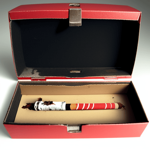 AI generated: cigarette ash filling a shoe box