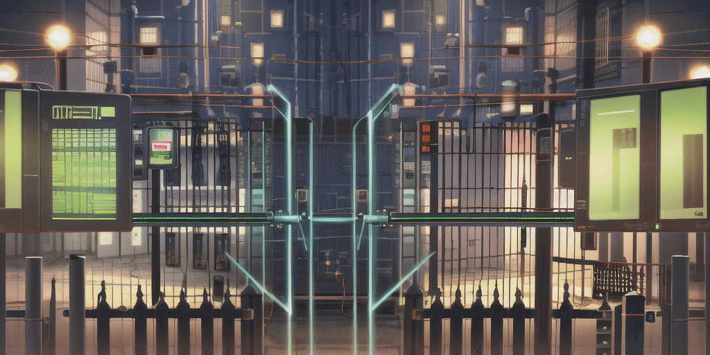 AI generated: Technology circuit lines on gate array