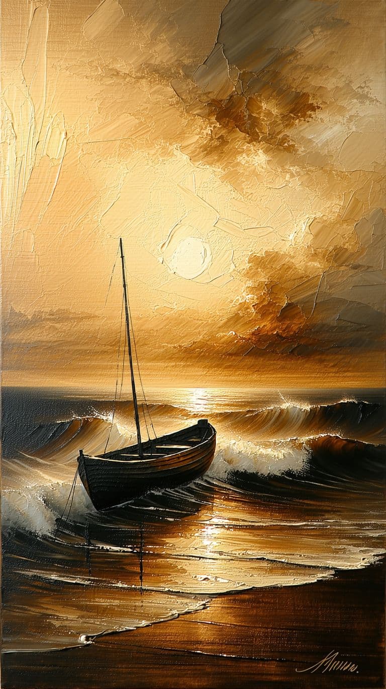 AI generated: An oil painting on canvas, richly textured brushstrokes with visible layers of paint, depicting a dr...