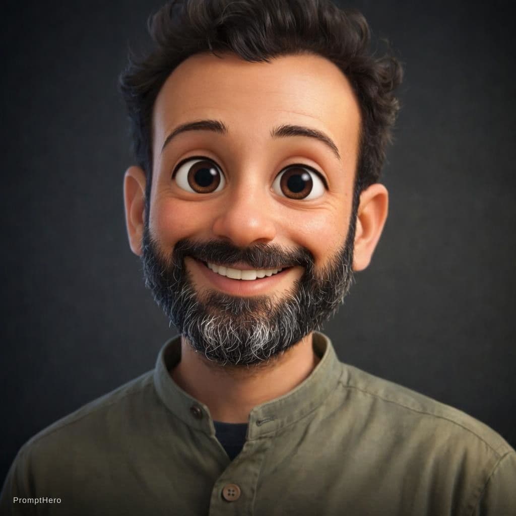 AI generated: Expressive caricature in pixar style unreal charming , ,  portrait, cartoon art style trending on ar...