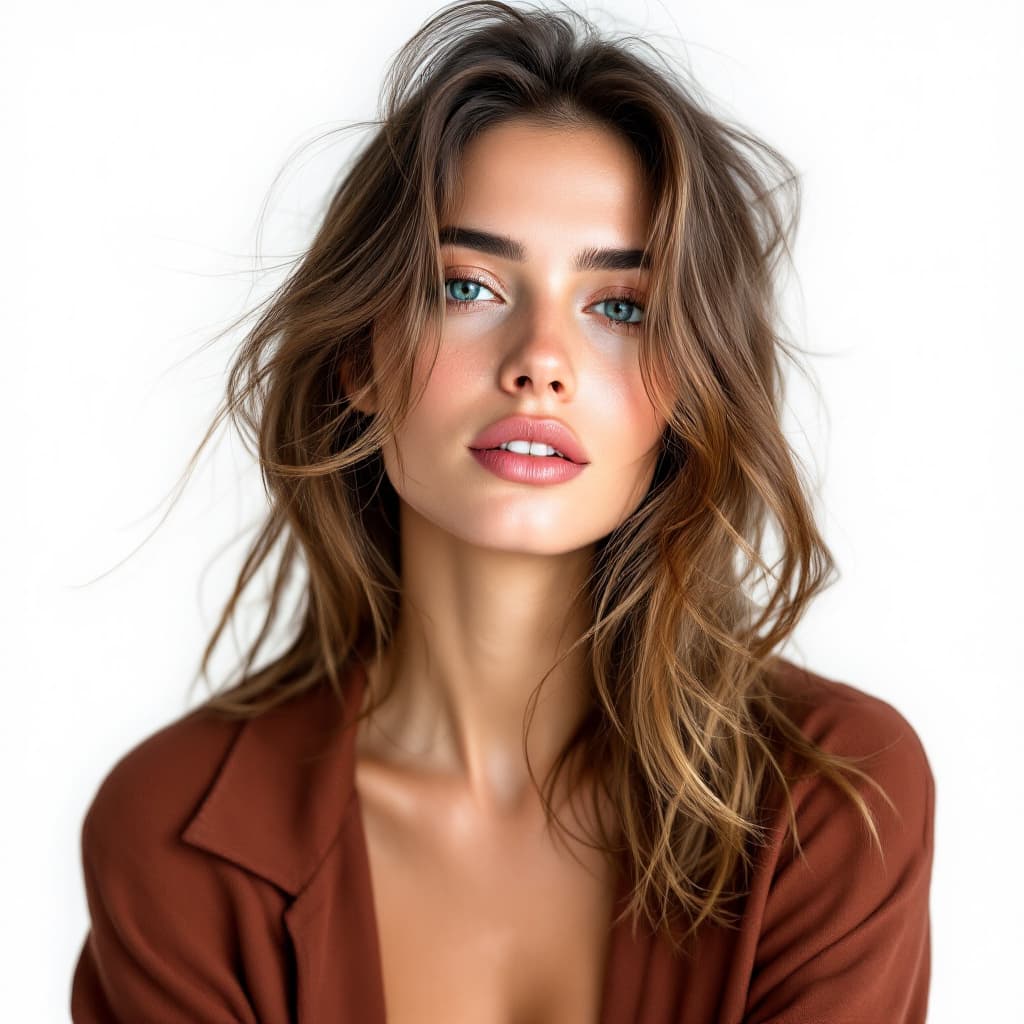 AI generated: Real photography, beautiful italian model, mid-20's, shot on a Canon EOS, in the style of Annie Leib...
