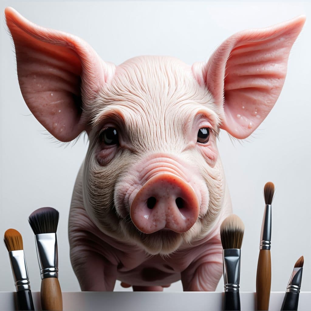 AI generated: makeup on a pig ((hyperealistic:3.2))