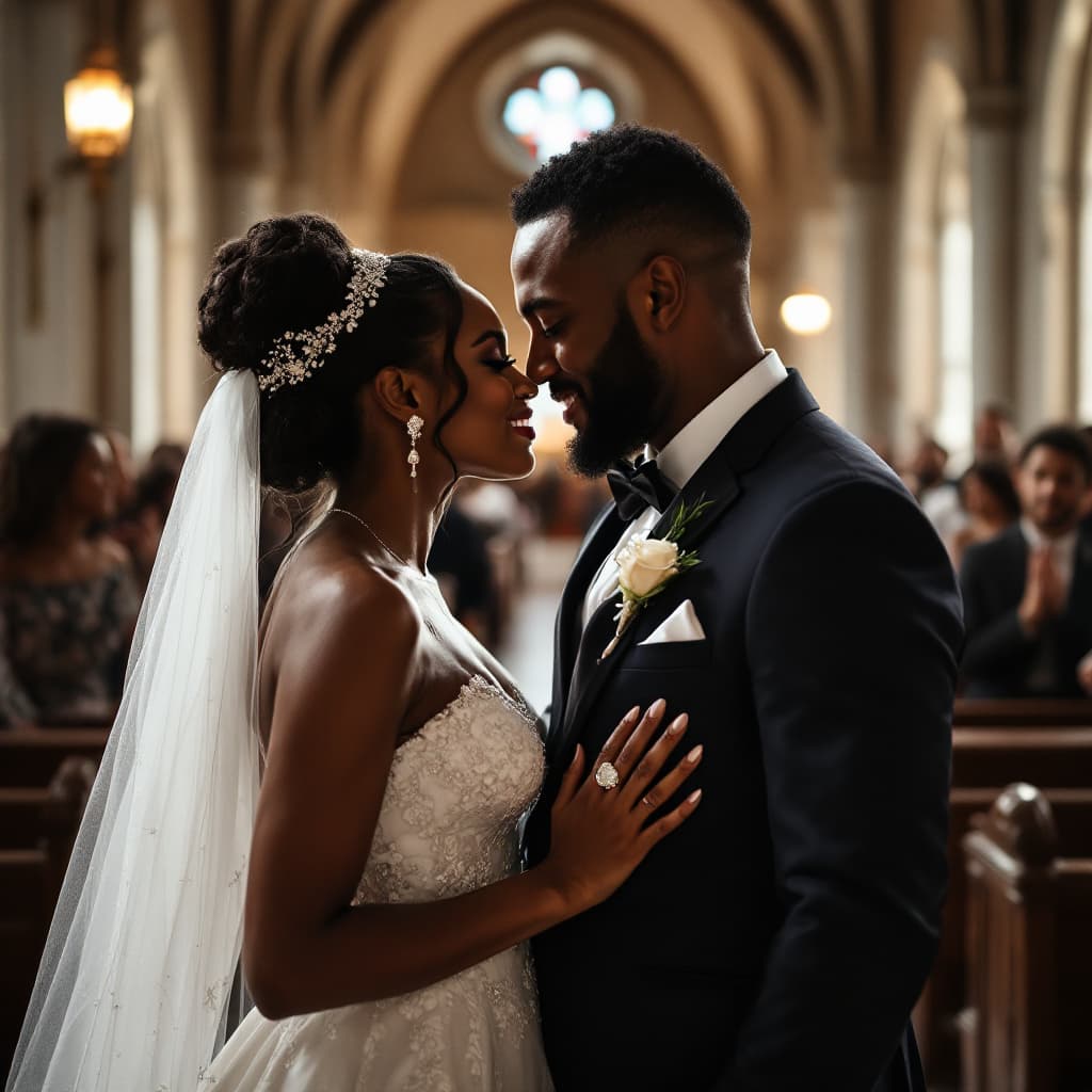AI generated: augusting angira wedding in a Church