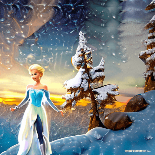 AI generated: Elsa from Disney Live series, (detailed stunning snow environment), cinematic, cover art, full body,...