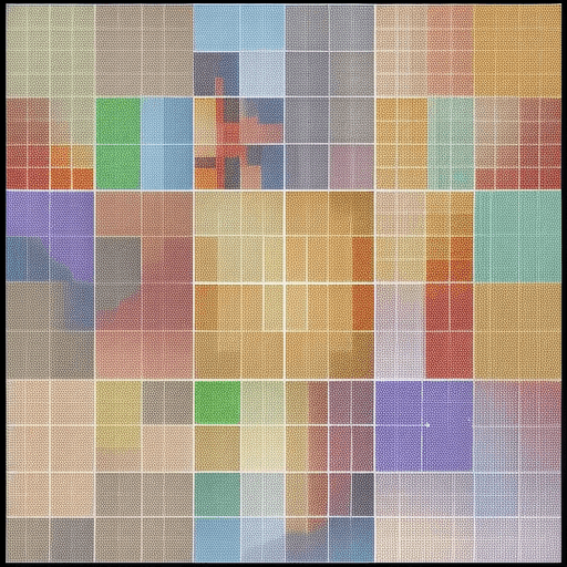 AI generated: mosaic, pixelated, tablet, create an artwork that captures the form  through a mosaic of textured, c...